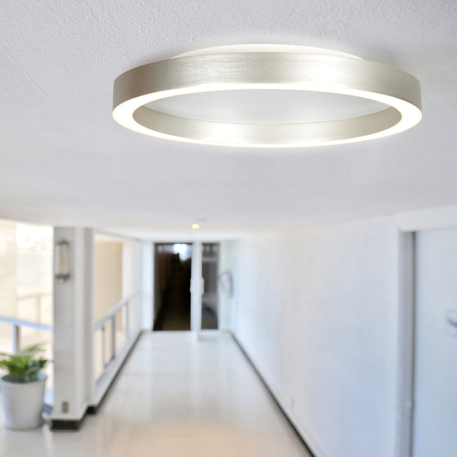 Staalkleurige plafondlamp Ringlux 4135ST Ø40CM 3600 Lumen