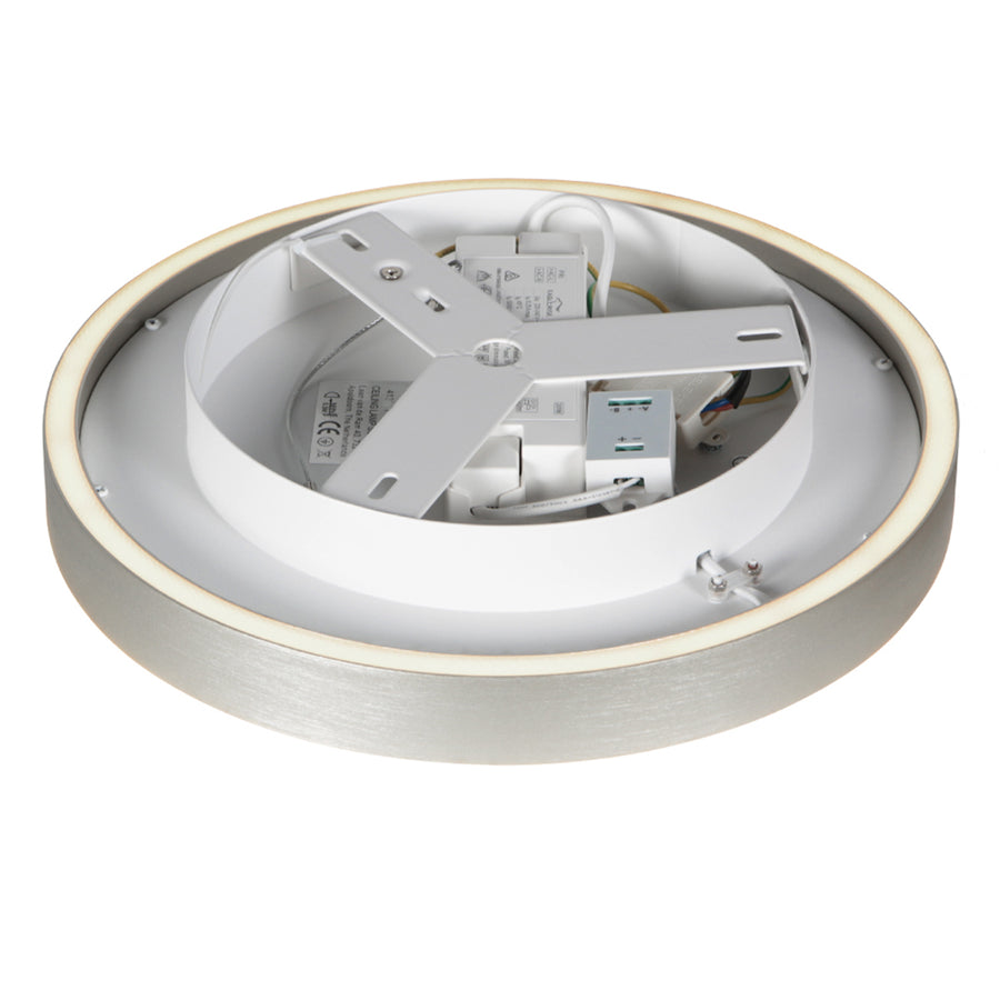 Staalkleurige plafondlamp Ringlux 4135ST Ø40CM 3600 Lumen