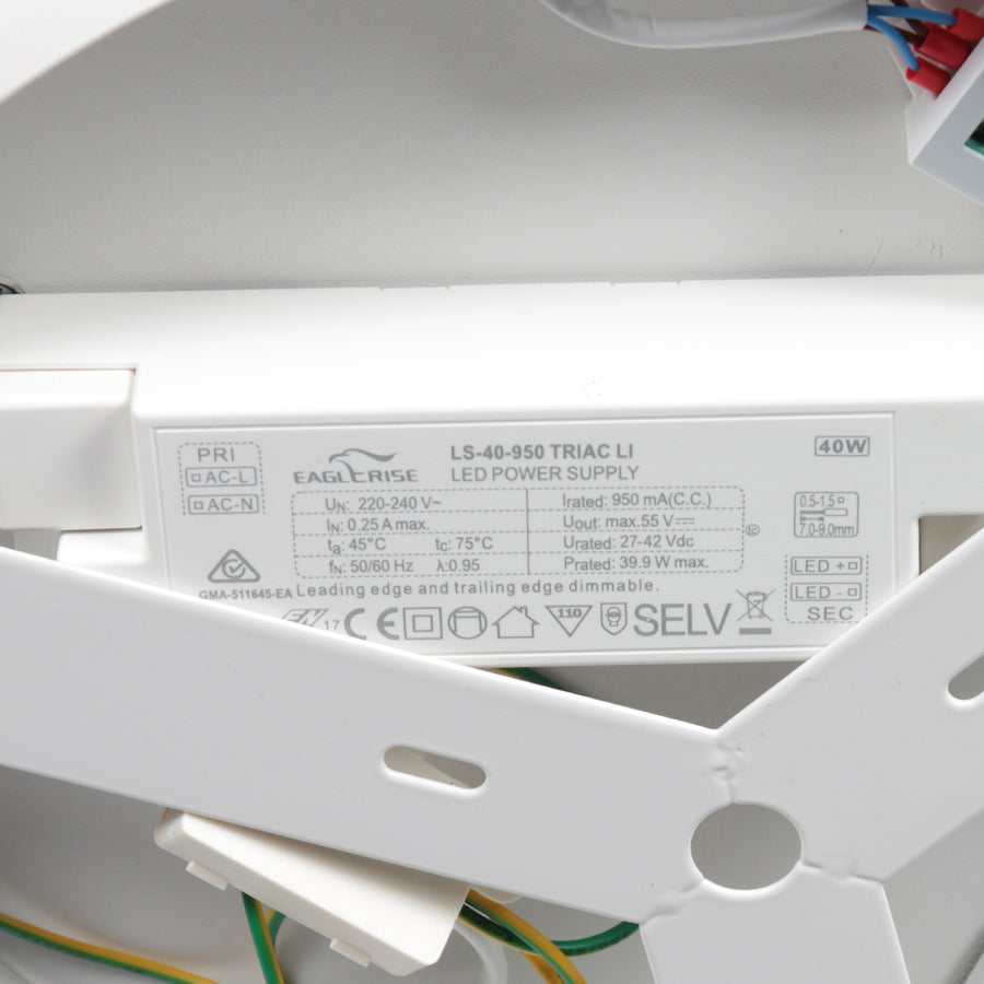 Staalkleurige plafondlamp Ringlux 4135ST Ø40CM 3600 Lumen