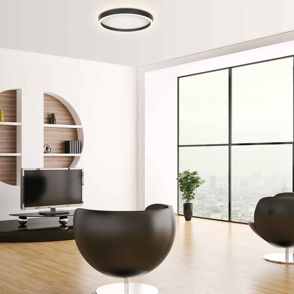Zwarte plafondlamp ringlux 4135zw ø40cm 3600 lumen