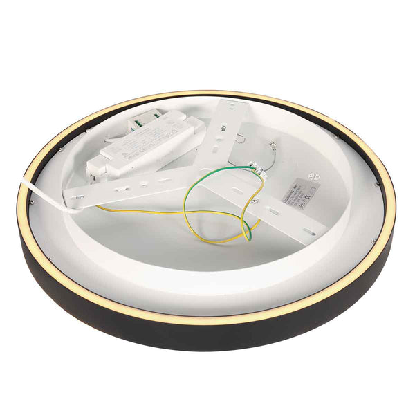 Zwarte plafondlamp ringlux 4135zw ø40cm 3600 lumen