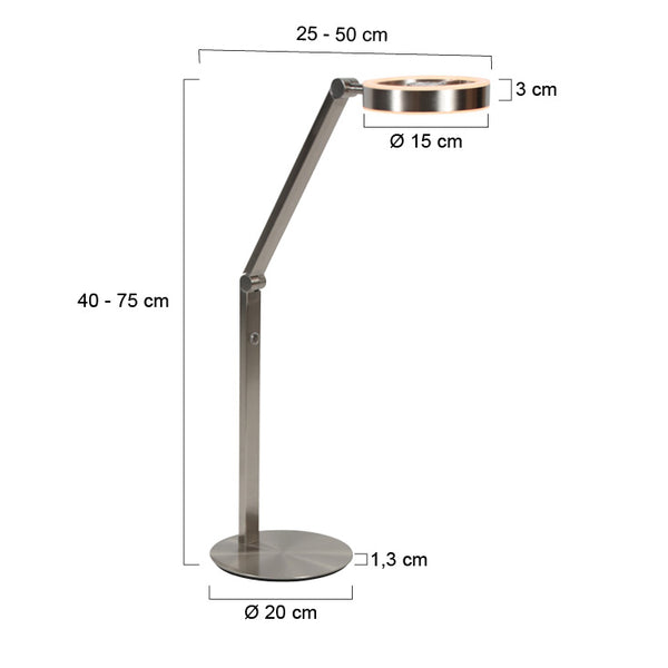 Ringlux 4139ST – elegante tafellamp met warm licht en stijlvol staal