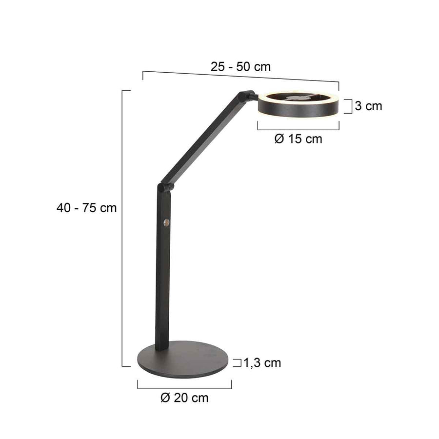 Zwarte tafellamp Ringlux 4139ZW 1000 Lumen