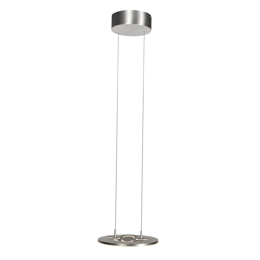 Staalkleurige hanglamp Soleil 4140ST met lift systeem
