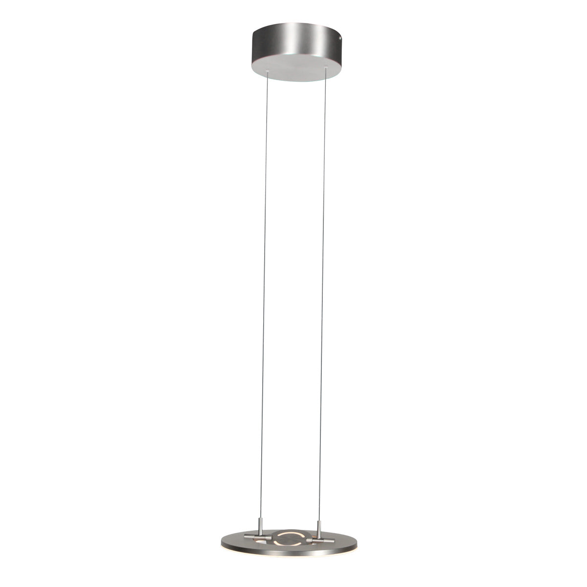 Staalkleurige hanglamp Soleil 4140ST met lift systeem