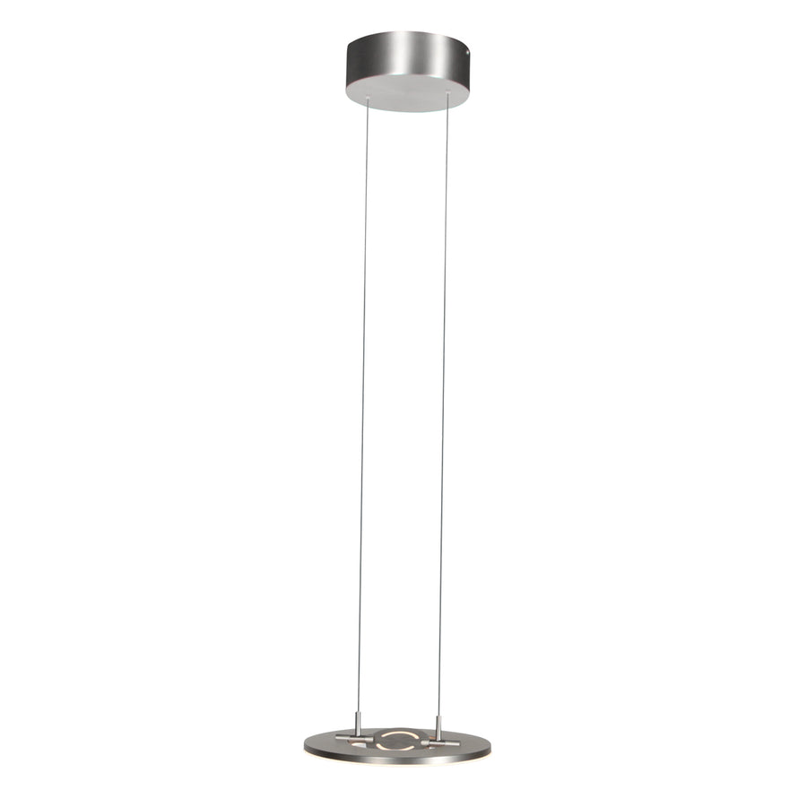 Staalkleurige hanglamp Soleil 4140ST met lift systeem