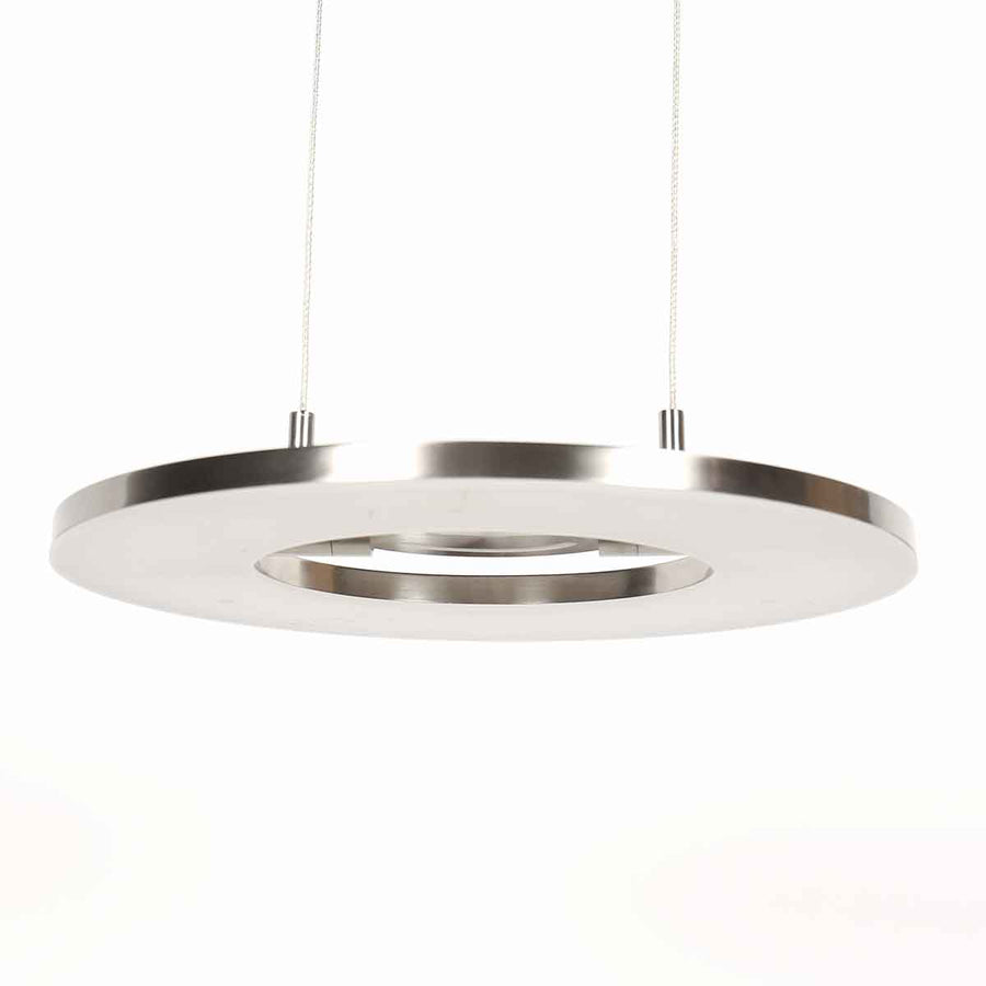 Staalkleurige hanglamp Soleil 4140ST met lift systeem