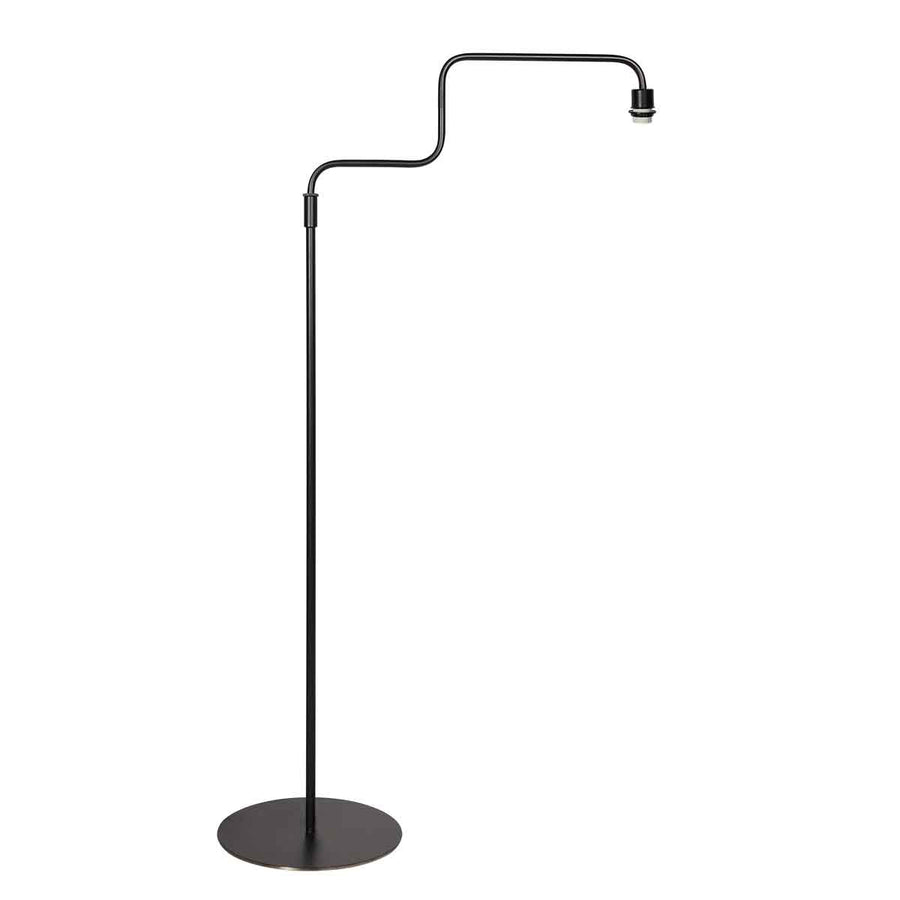 Zwarte vloerlamp Bloeba 4141ZW met zwenkarm zonder kap