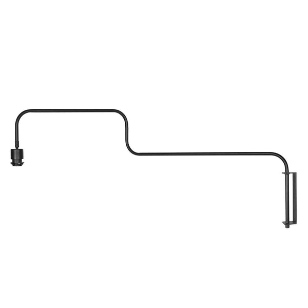 Zwarte Wandlamp met zwenkarm Bloeba 4142ZW zonder kap