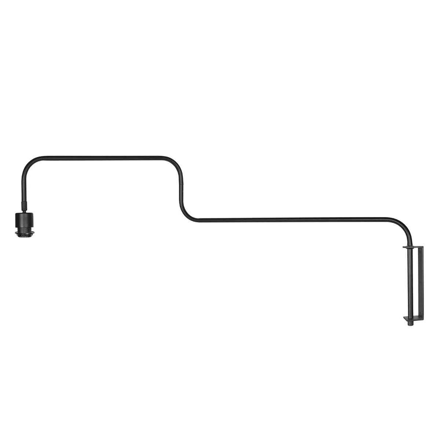 Zwarte Wandlamp met zwenkarm Bloeba 4142ZW zonder kap