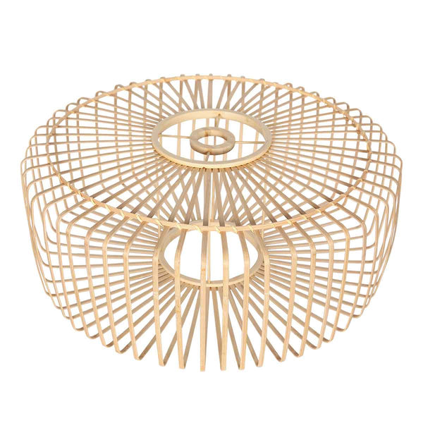Naturelkleurige plafondlamp Bloeba 4144ZW met bamboe kap Ø 60cm