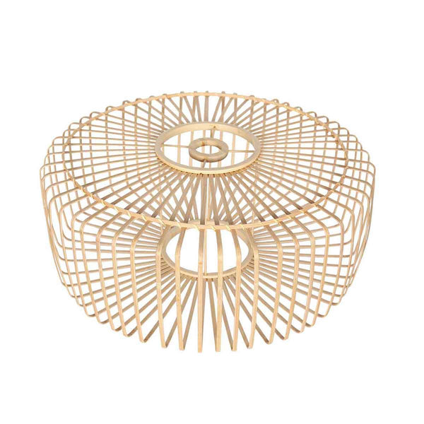 Naturelkleurige plafondlamp Bloeba 4145ZW met bamboe kap Ø 50cm