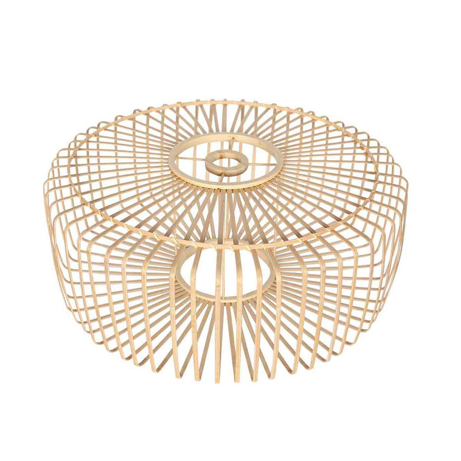 Naturelkleurige plafondlamp Bloeba 4145ZW met bamboe kap Ø 50cm