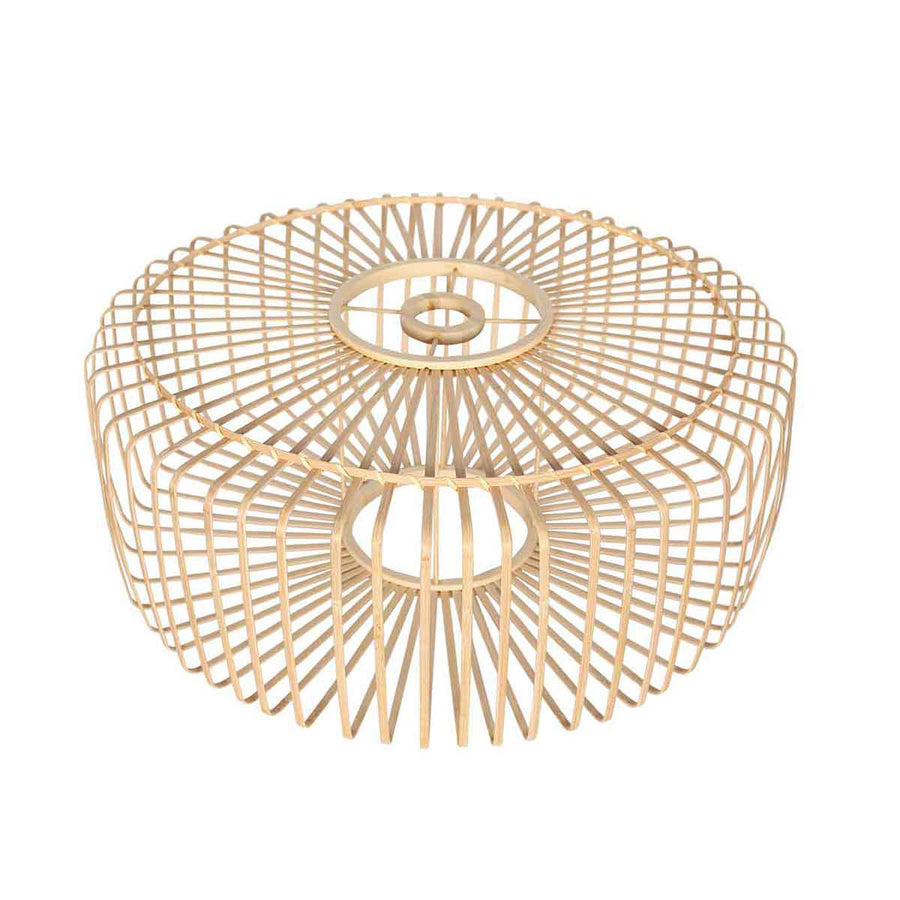 Naturelkleurige plafondlamp Bloeba 4145ZW met bamboe kap Ø 50cm