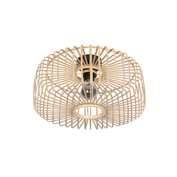 Naturelkleurige plafondlamp Bloeba 4146ZW met bamboe kap Ø40cm