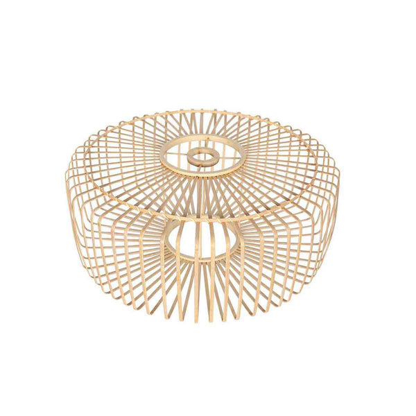 Naturelkleurige plafondlamp Bloeba 4146ZW met bamboe kap Ø40cm
