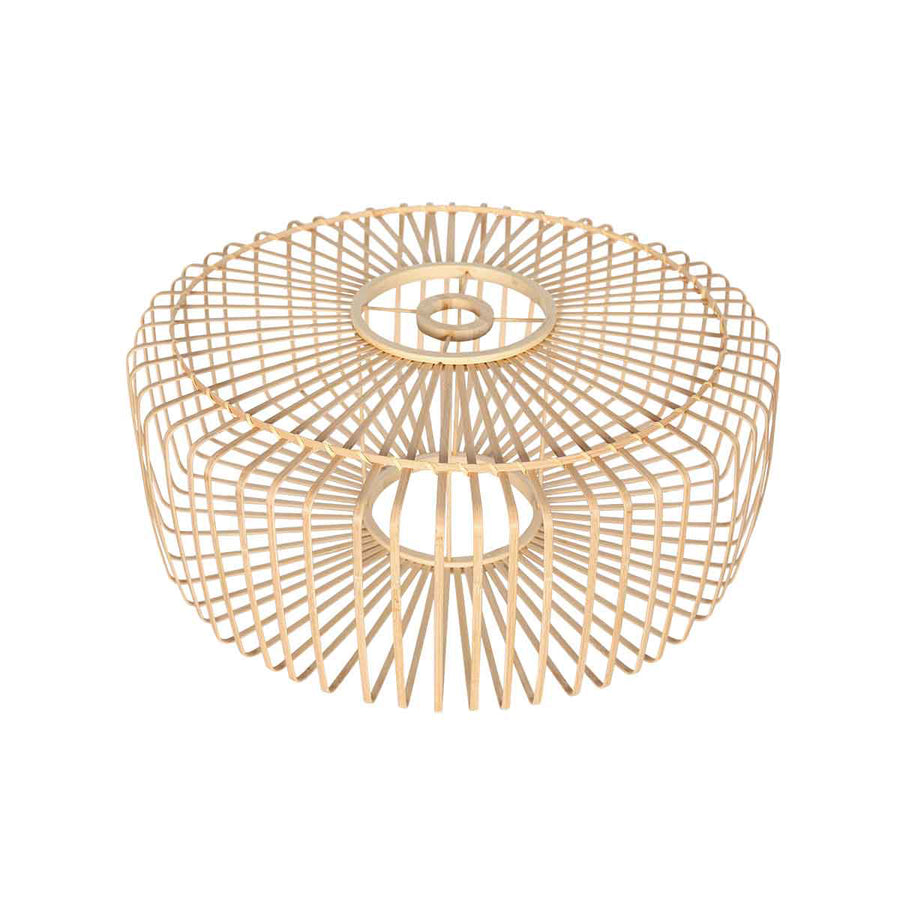 Zwarte boog wandlamp Sparkled Light 4151ZW met naturel bamboe kap