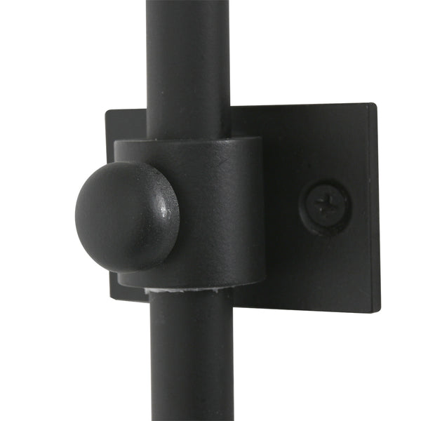 Zwarte boog wandlamp Sparkled Light 4151ZW met naturel bamboe kap