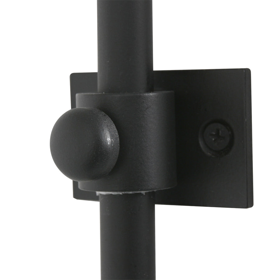 Zwarte boog wandlamp Sparkled Light 4151ZW met naturel bamboe kap