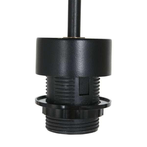 Zwarte hanglamp Sparkled Light 4152ZW met naturel bamboe kap