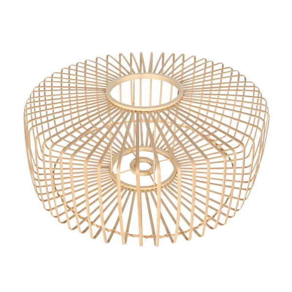 Zwarte hanglamp Sparkled Light 4152ZW met naturel bamboe kap