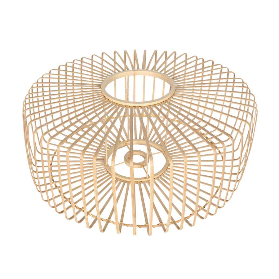 Zwarte hanglamp Sparkled Light 4152ZW met naturel bamboe kap