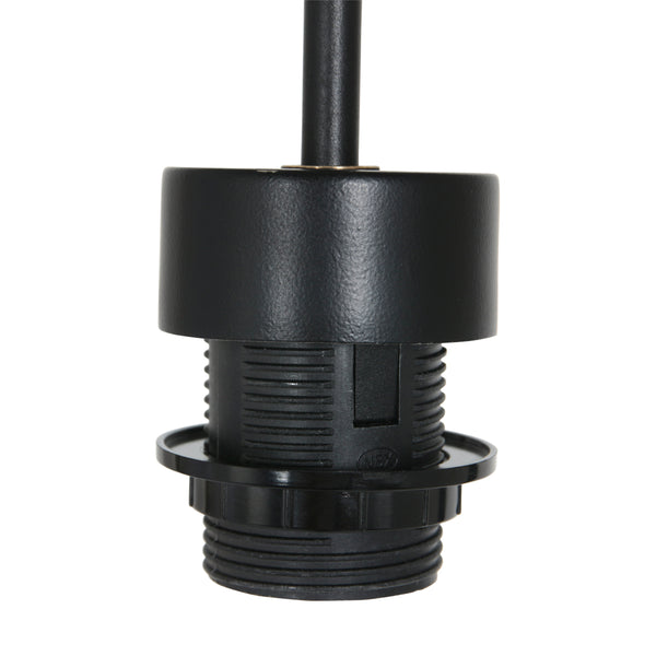 Zwarte hanglamp Sparkled Light 4152ZW met naturel bamboe kap