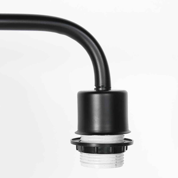 Zwarte vloerlamp Bloeba 4161ZW met zwart goud linnen kap