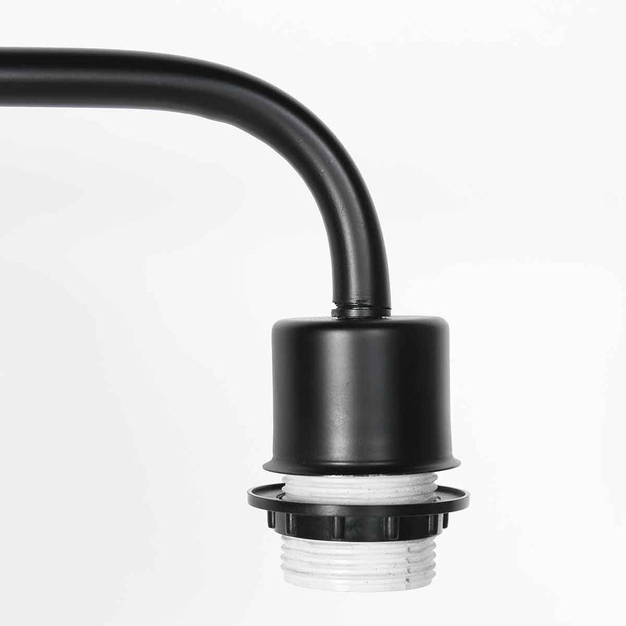 Zwarte vloerlamp Bloeba 4167ZW met grijs velours kap