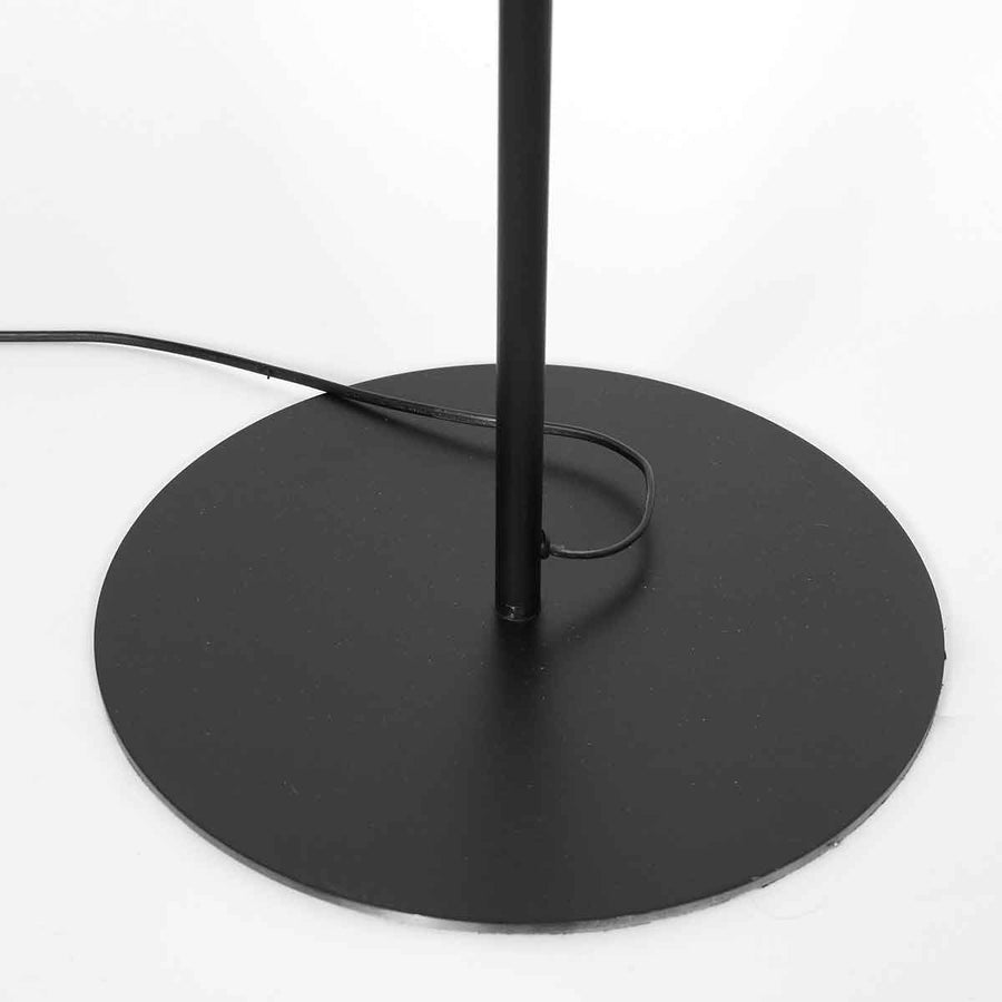 Zwarte vloerlamp Bloeba 4169ZW met blauw velours kap