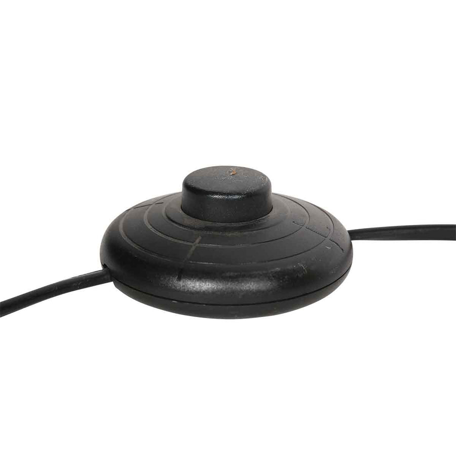 Zwarte vloerlamp Bloeba 4170ZW met naturel zwart bamboe kap