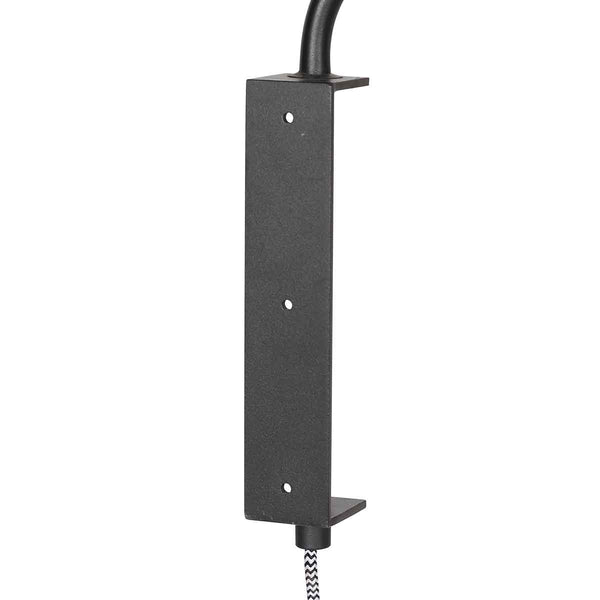 Zwarte Wandlamp Bloeba 4172ZW met zwart linnen kap