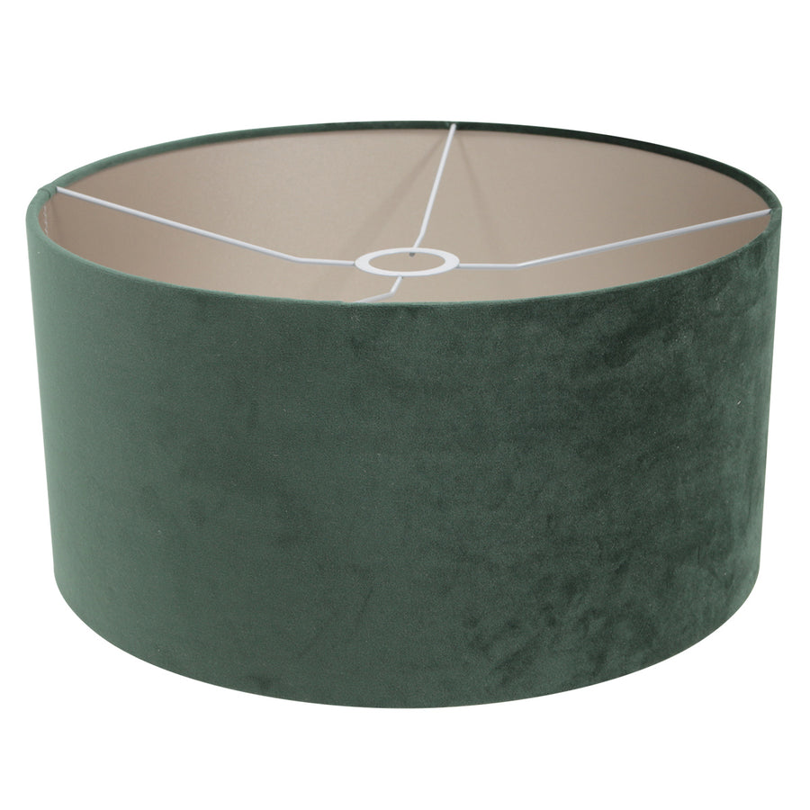 Zwarte Wandlamp Bloeba 4176ZW met wit groen velours kap