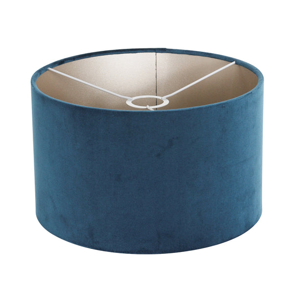 Zwarte Wandlamp Bloeba 4180ZW met blauw velours kap