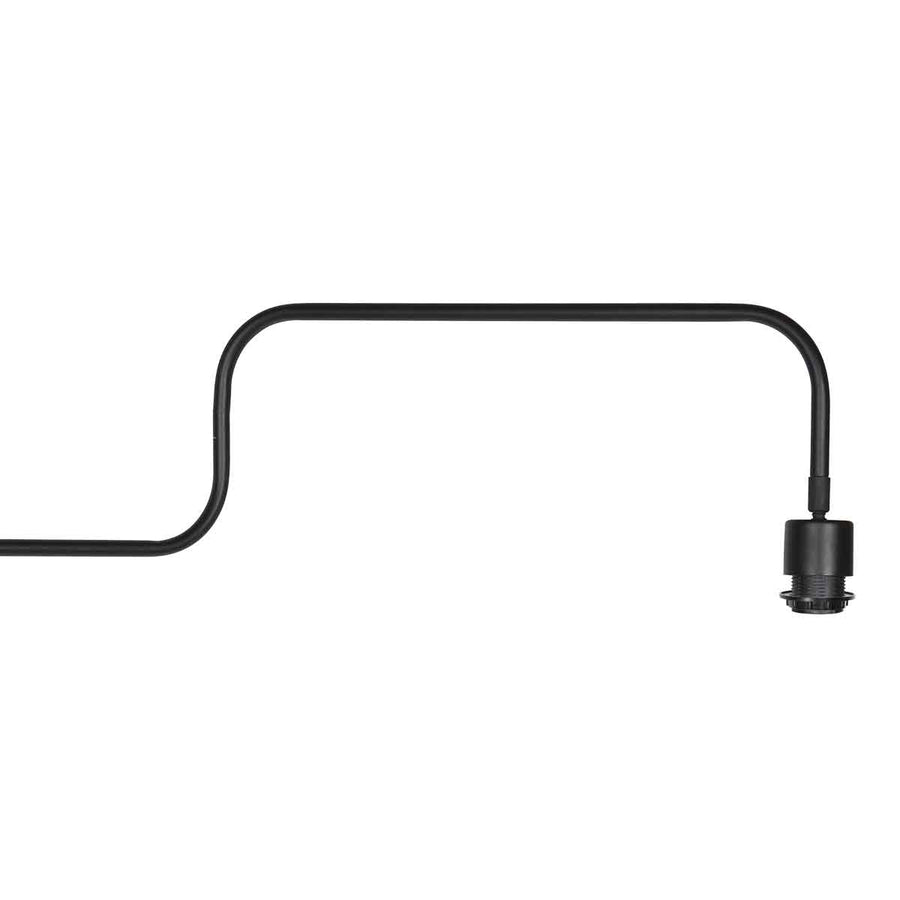 Zwarte Wandlamp Bloeba 4181ZW met naturel / zwart bamboe kap