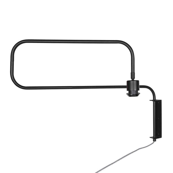 Zwarte Wandlamp Bloeba 4182ZW met naturel gras kap