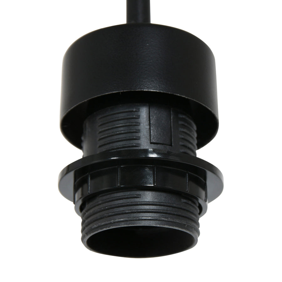 Zwarte hanglamp Sparkled Light 4184ZW met blank bamboe kap