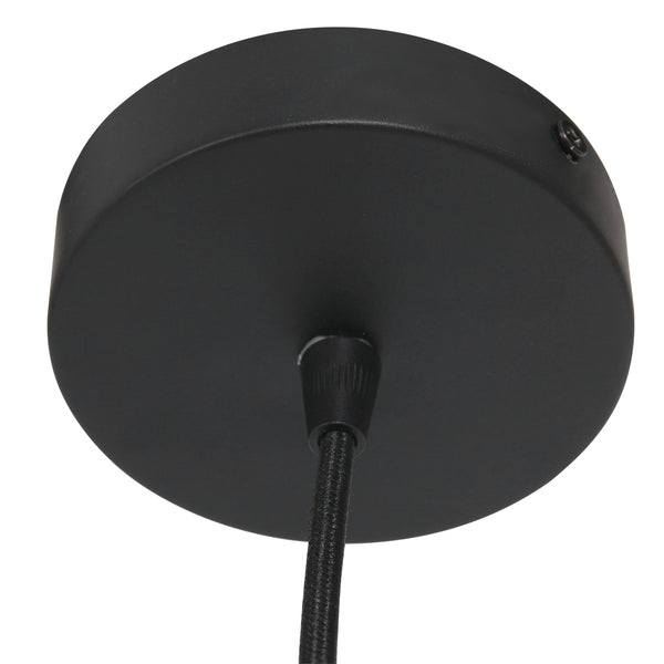 Zwarte hanglamp Sparkled Light 4184ZW met blank bamboe kap