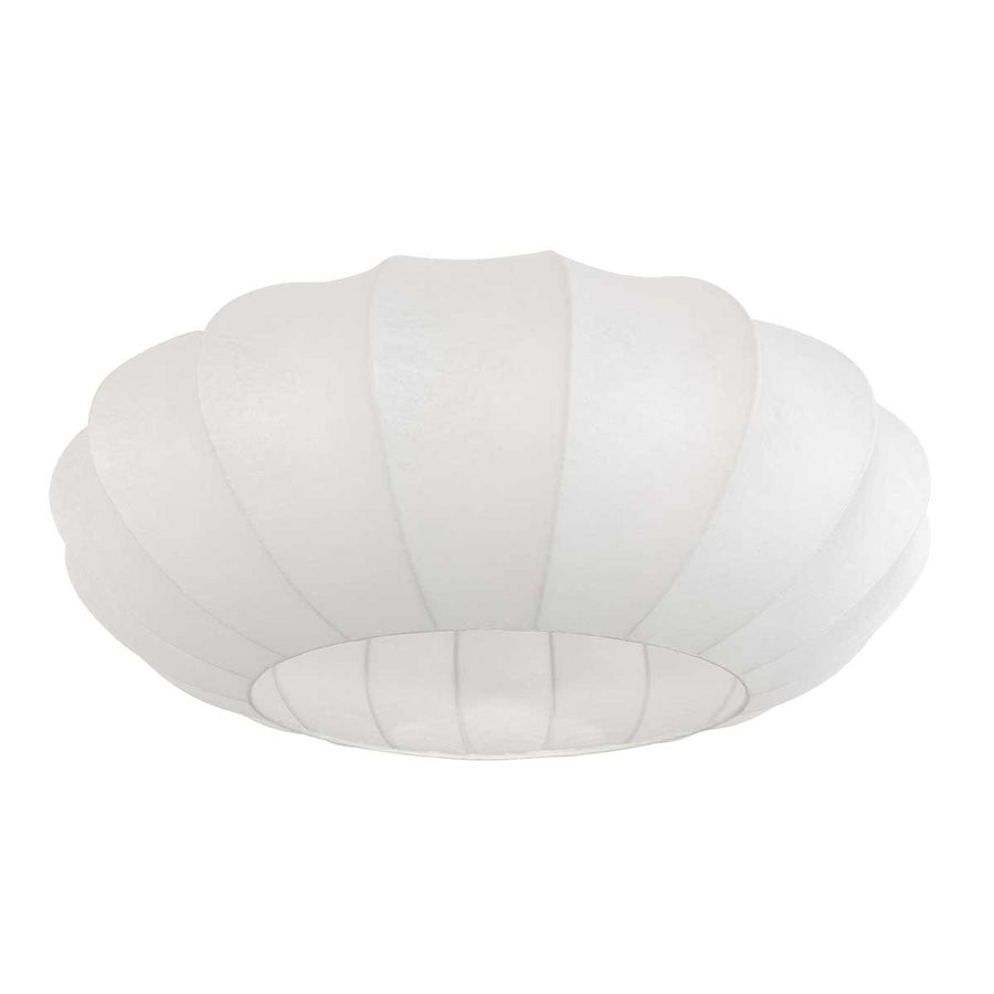 Witte vloerlamp Sparkled Light 4185W met wit zijde plat-ronde lampenkap