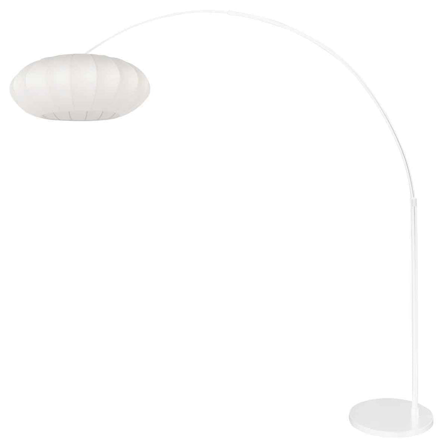 Witte vloerlamp Sparkled Light 4185W met wit zijde plat-ronde lampenkap