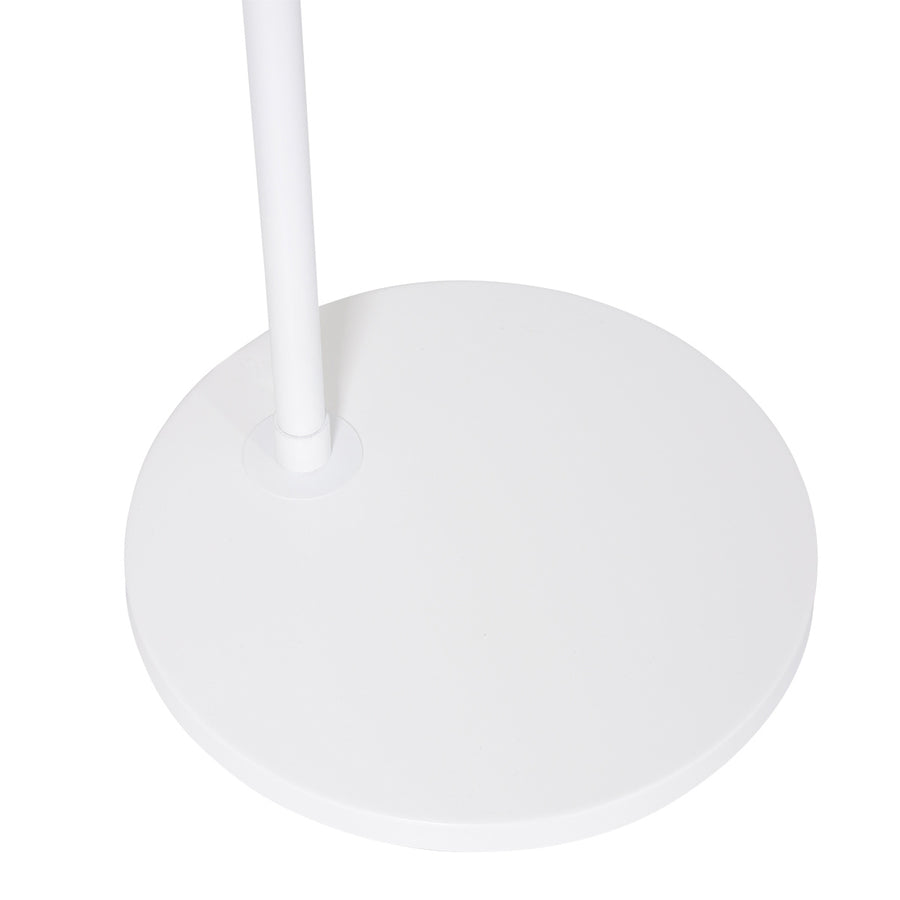Witte vloerlamp Sparkled Light 4185W met wit zijde plat-ronde lampenkap