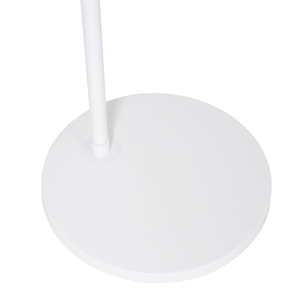 Witte vloerlamp Sparkled Light 4185W met wit zijde plat-ronde lampenkap