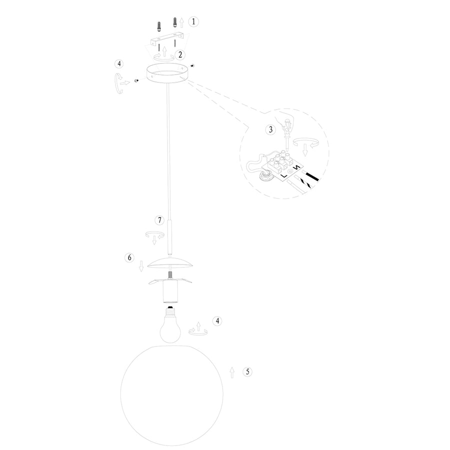 Stijlvolle hanglamp Bollique 4186ME Glazen Bol 40cm