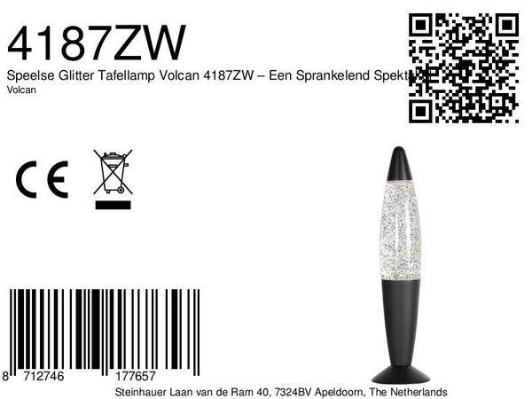 Speelse glitter tafellamp volcan 4187zw – een sprankelend spektakel