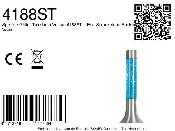Speelse glitter tafellamp volcan 4188st – een sprankelend spektakel
