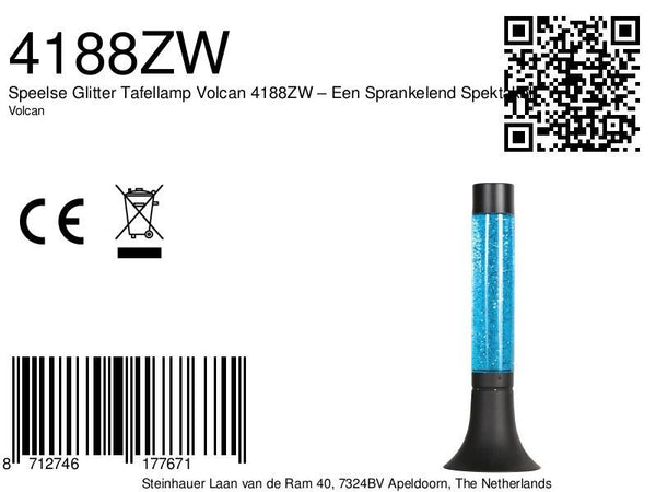 Speelse glitter tafellamp volcan 4188zw – een sprankelend spektakel