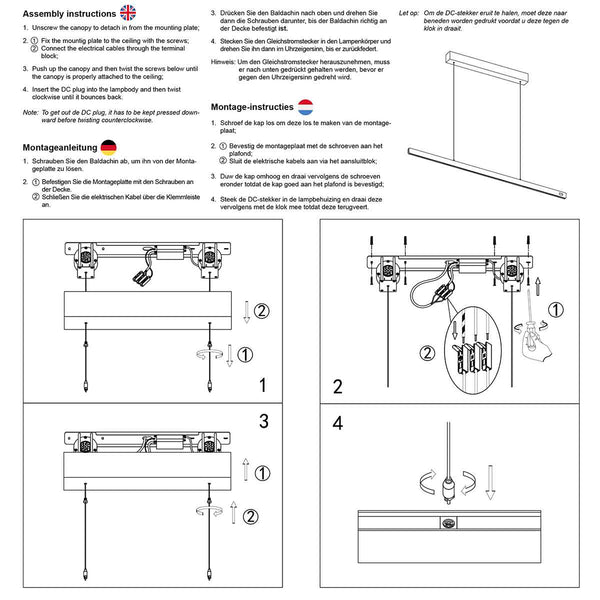 Zwarte hanglamp Fluxy 4189 – In hoogte verstelbaar tot 160 cm, breedte 120 cm