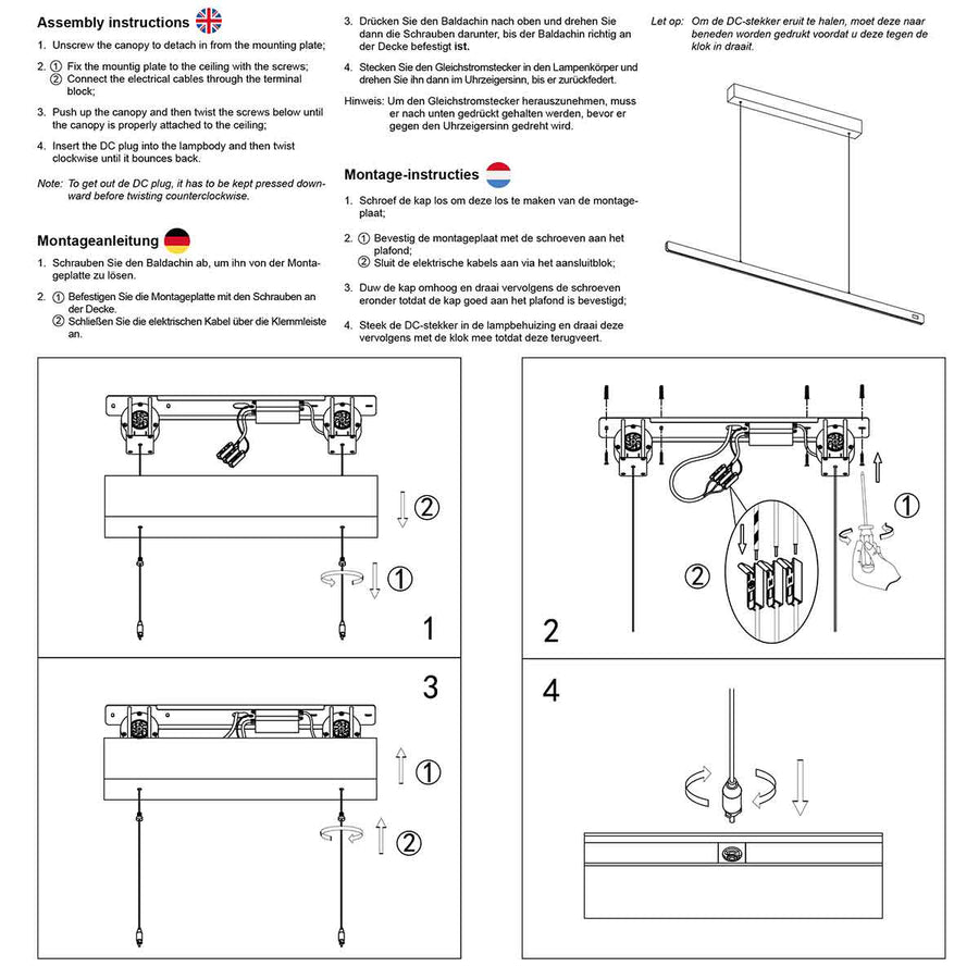 Zwarte hanglamp Fluxy 4189 – In hoogte verstelbaar tot 160 cm, breedte 120 cm