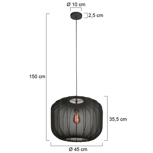 Zwarte hanglamp sable 4191zw – stijlvol en sfeervol design