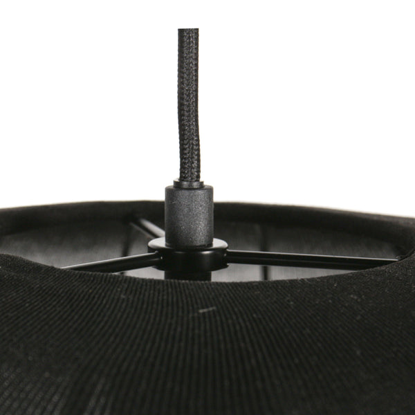 Zwarte hanglamp sable 4192zw stijlvolle verlichting met luxe linnen kap